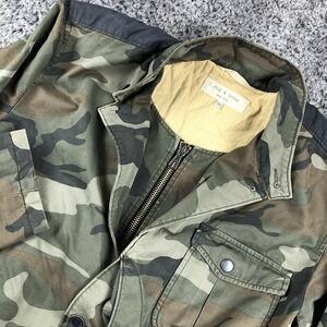 Rag & Bone Jacket Mens 38 Green Camo Canvas Field Military Zip Pockets Lined
